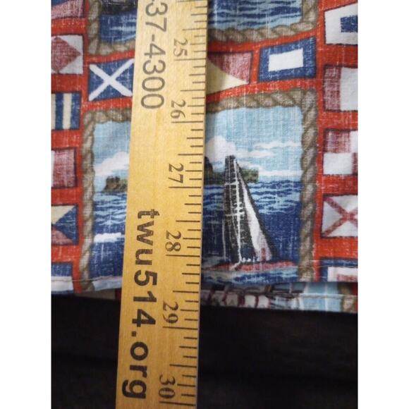 Reyn Spooner men's Hawaiian Shirt Vtg M Sailboat Button Up Short Sleeve Reverse - Picture 7 of 7
